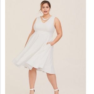 Torrid White/Ivory Dress, Special Occasion, V-Neck